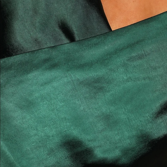 Forest Green Satin Wrap Backless Slip Dress 🌿 - Picture 11 of 16